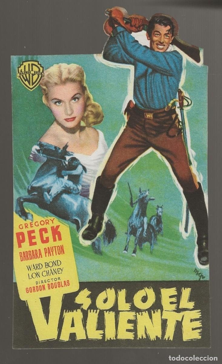 Cine: SOLO EL VALIENTE - TROQUELADO WARNER - GREGORY PECK - PROGRAMA DE MANO BUEN ESTADO - Foto 1