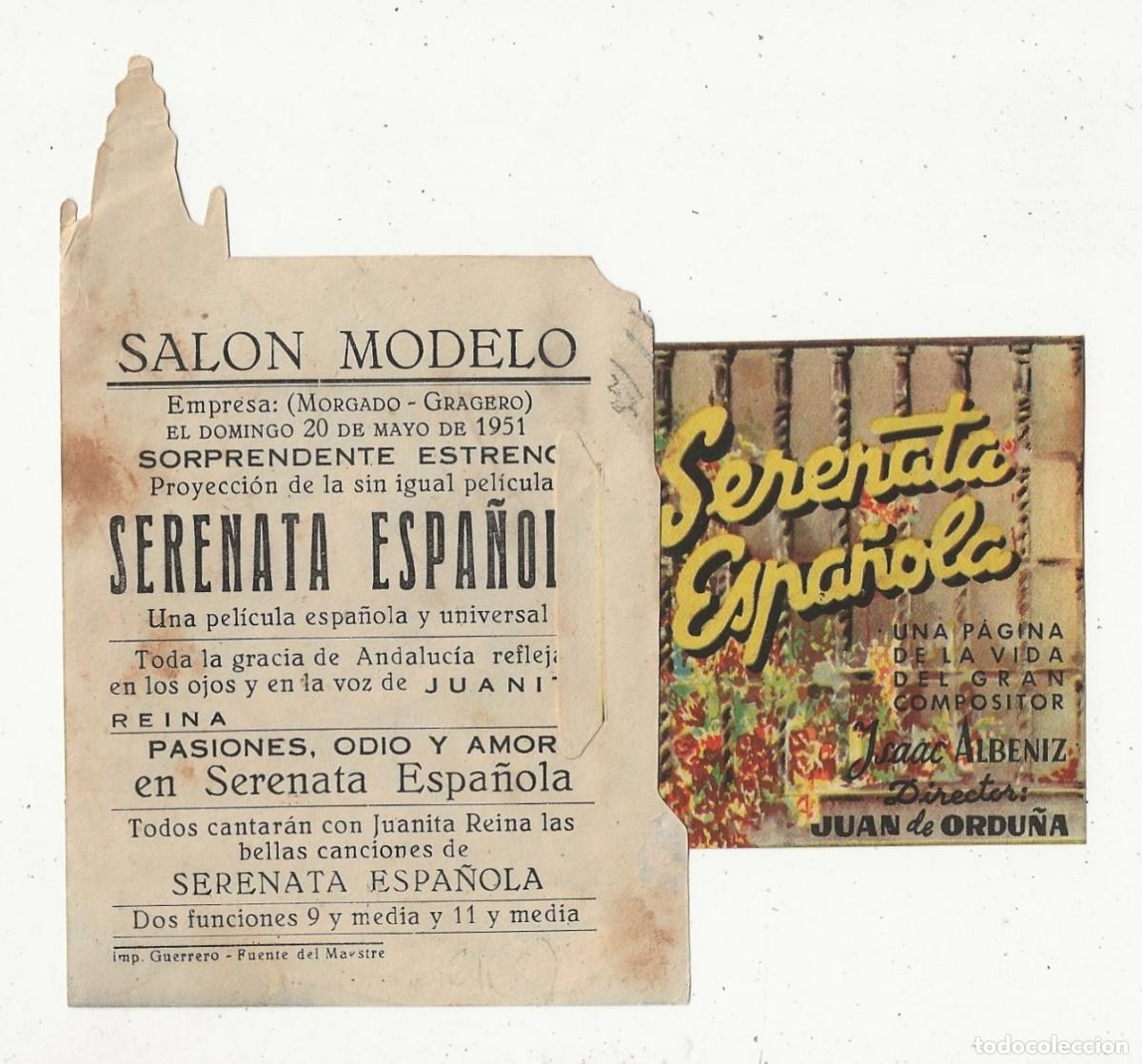 Cine: SERENATA ESPA&Ntilde;OLA - PROGRAMA DE MANO DOBLE TROQUELADO - Foto 3