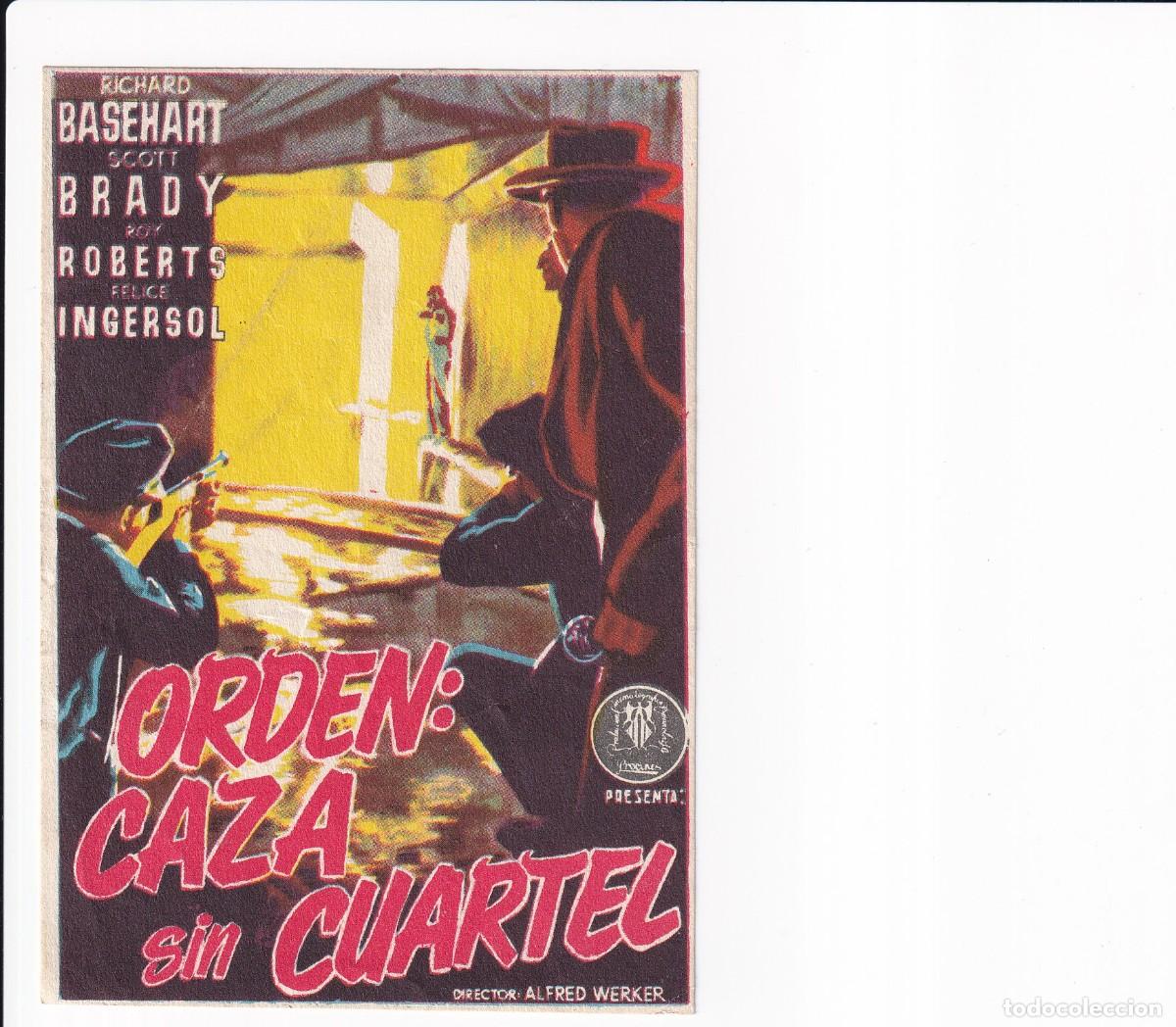 Cine: ORDEN: CAZA SIN CUARTEL .- RICHARD BASEHART - Foto 1