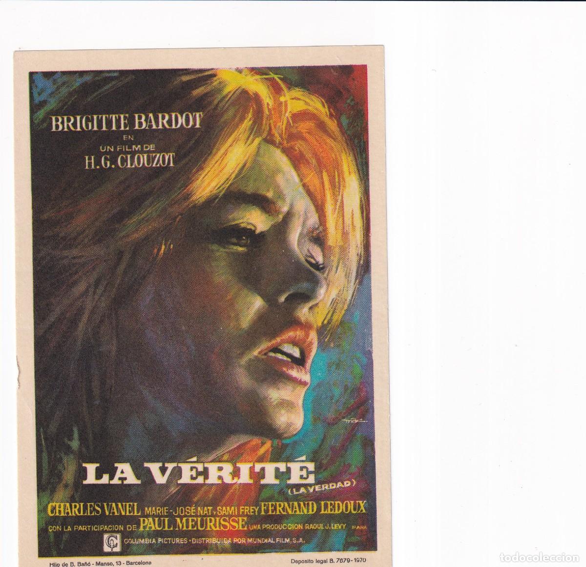 Cine: LA VERITE .- BRIGITTE BARDOT - Foto 1