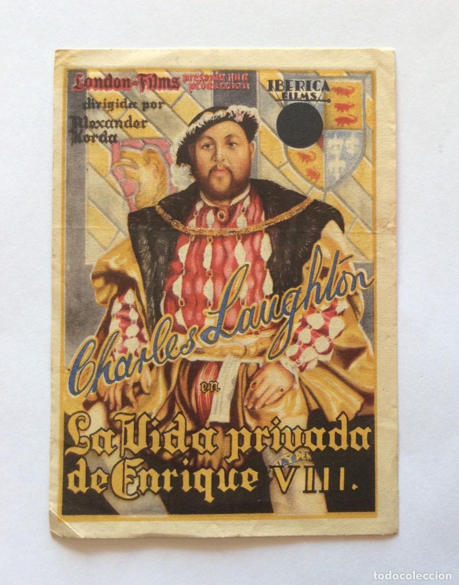  Flyers Publicitaires de films Anciens: PROGRAMA CON CINE IMPRESO ALBACETE LA VIDA PRIVADA DE ENRIQUE VIII CHARLES LAUGHTON