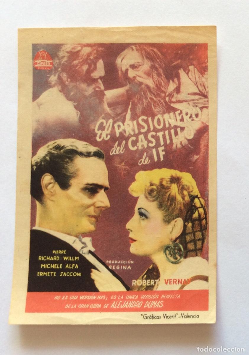  Flyers Publicitaires de films Anciens: PROGRAMA CIFESA CON SELLO EN SECO CINE EL PRISIONERO DEL CASTILLO DE IF MICHELE ALFA