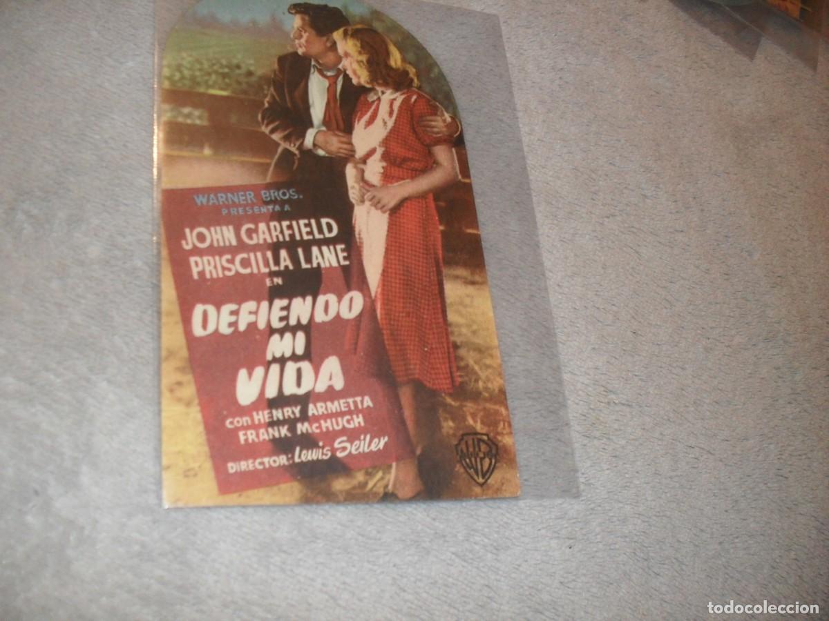 Cine: PROGRAMA DE MANO,TROQUELADO,SIN TEXTO PUBLICITARIO:DEFIENDO MI VIDA,CON JOHN GARFIELD