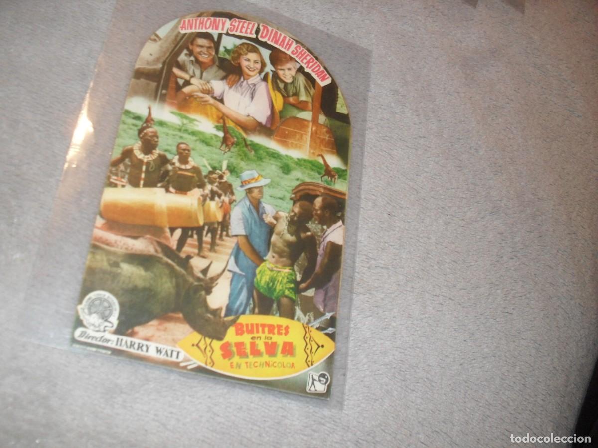 Cine: PROGRAMA DE MANO,TROQUELADO,SIN TEXTO PUBLICITARIO:BUITRES EN LA SELVA,CON ANTHONY STEEL