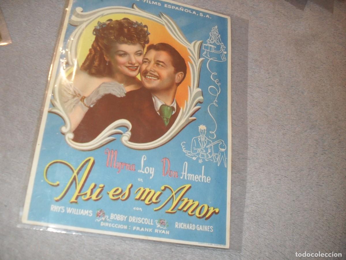 Cine: PROGRAMA DE MANO,GRANDE,SIN TEXTO PUBLICITARIO:ASI ES MI AMOR,CON MIRNA LOY