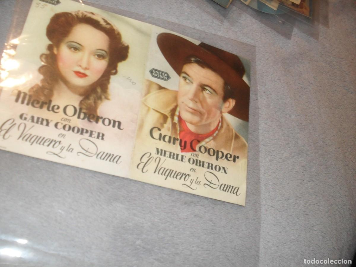 Cine: PROGRAMA DE MANO,DOBLE,CON TEXTO PUBLICITARIO:EL VAQUERO Y LA DAMA,CON GARY COOP&Egrave;R - Foto 1