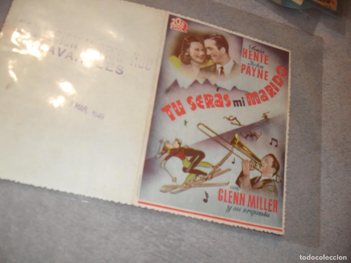 Cine: PROGRAMA DE MANO,DOBLE,CON TEXTO PUBLICITARIO:TU SERAS MI MARIDO,CON SONJA HENIE