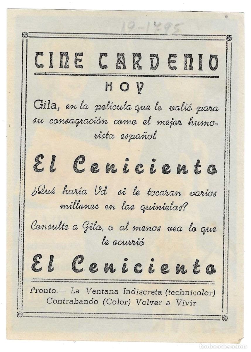 Cine: Programa Cine. El Ceniciento. Gila, Mar&iacute;a Mart&iacute;n. 19-1795 - Foto 2