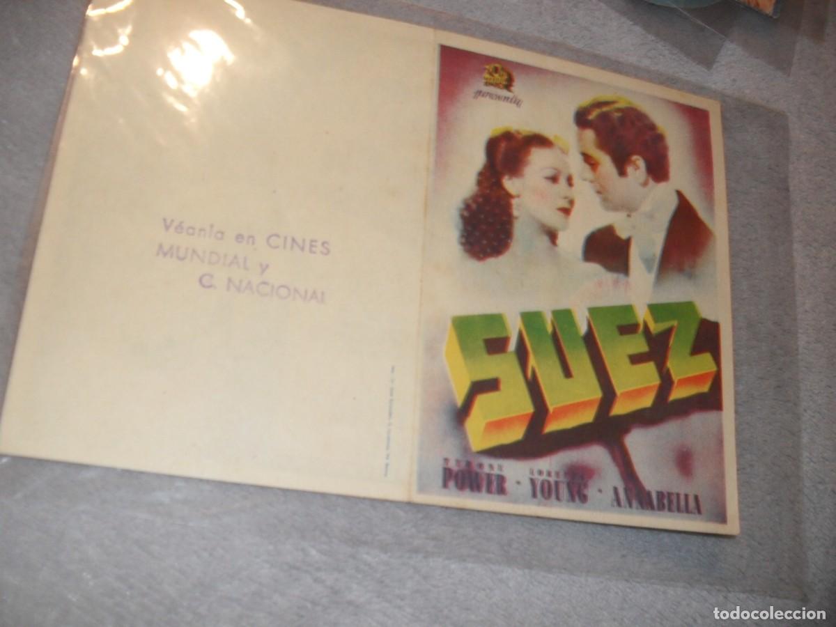 Cine: PROGRAMA DE MANO,DOBLE,CON TEXTO PUBLICITARIO:SUEZ,CON TYRONE POWER - Foto 1