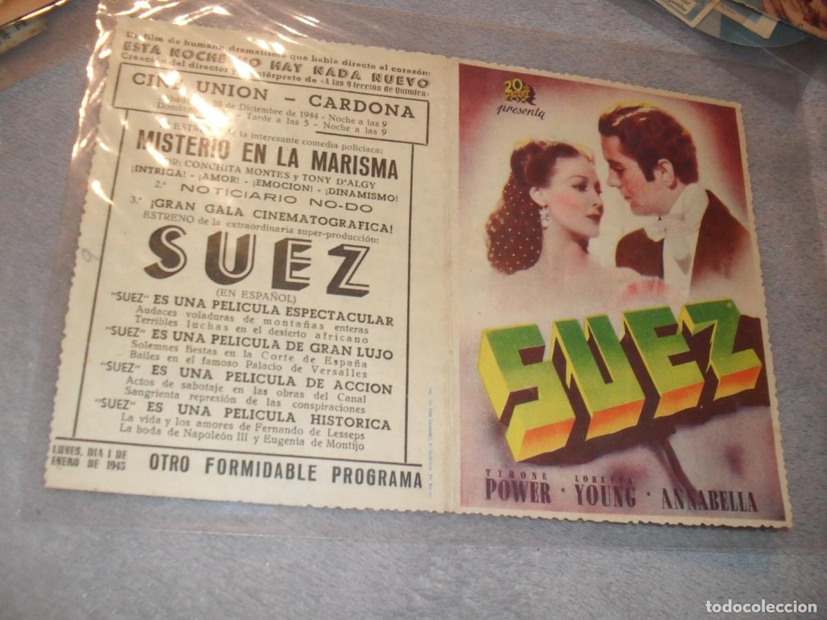 Cine: PROGRAMA DE MANO,DOBLE,CON TEXTO PUBLICITARIO:SUEZ,CON TYRONE POWER - Foto 1