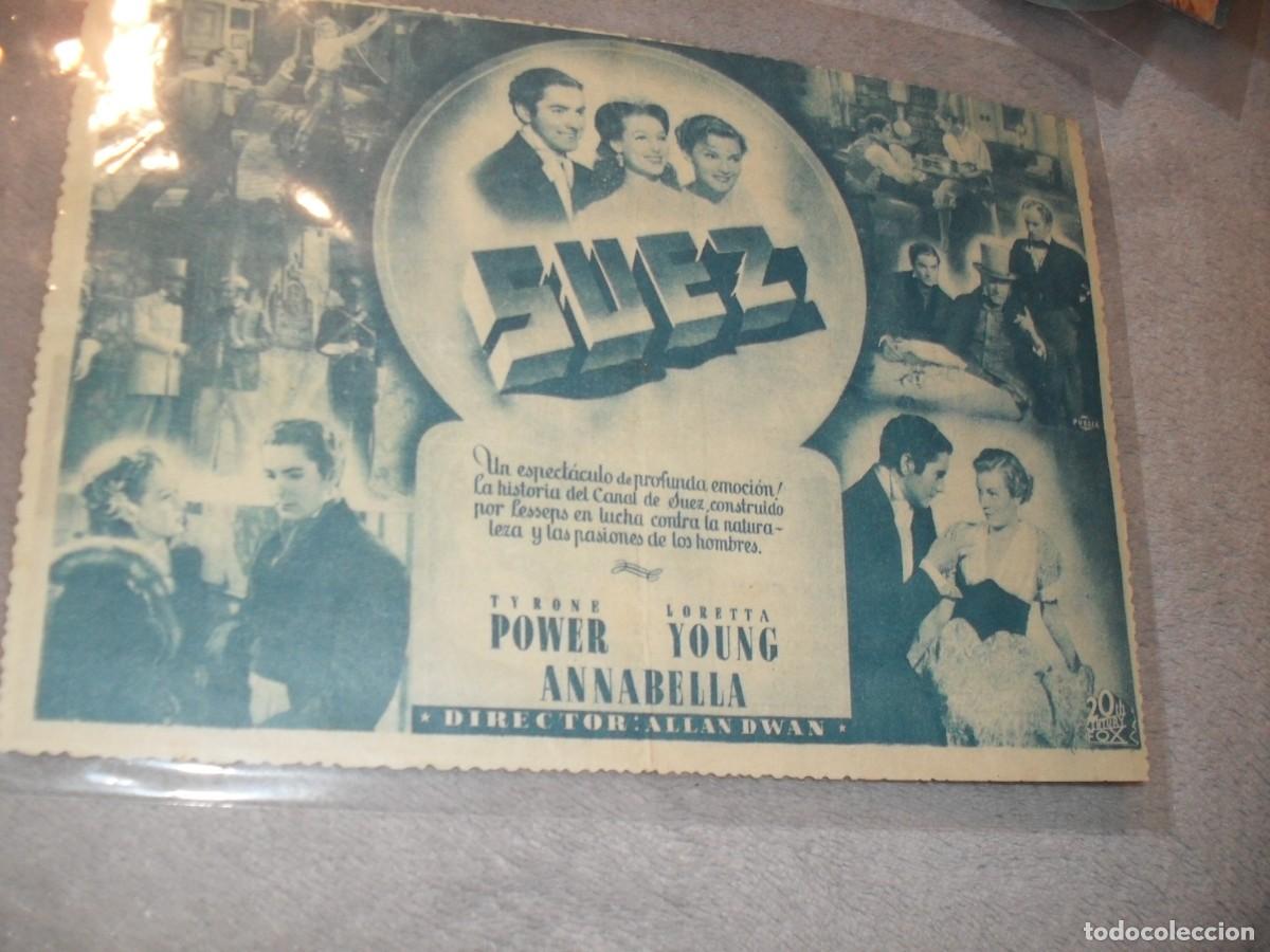 Cine: PROGRAMA DE MANO,DOBLE,CON TEXTO PUBLICITARIO:SUEZ,CON TYRONE POWER - Foto 2