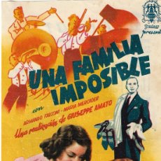 Cine: PROGRAMA DE CINE - UNA FAMILIA IMPOSIBLE - ARMANDO FALCONI - CINE ALKAZAR (MÁLAGA) - 1940.