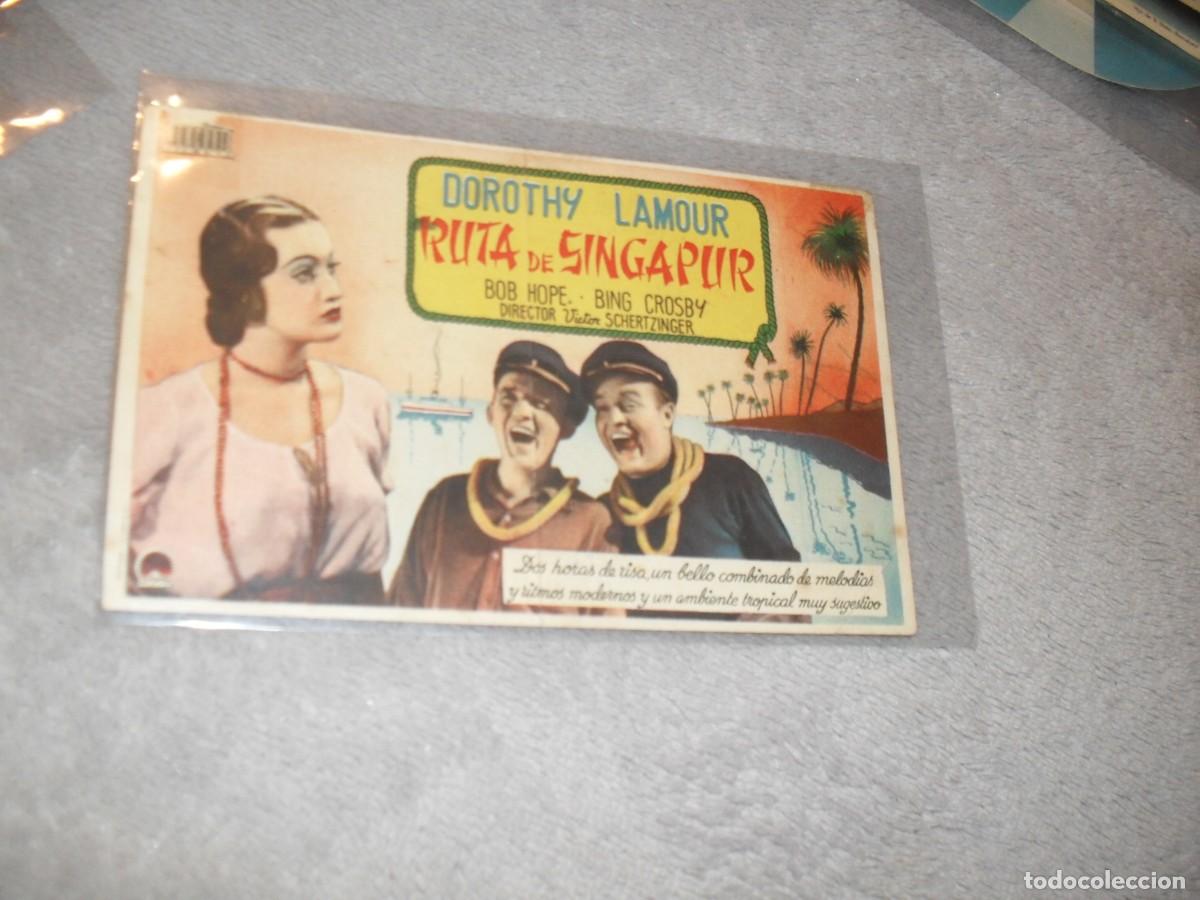Cine: PROGRAMA DE MANO,NORMAL,CON TEXTO PUBLICITARIO:RUTA DE SINGAPUR,CON BOB HOPE - Foto 1