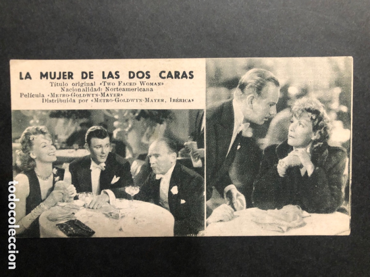Cine: Ficha programa 236 la mujer de las dos caras Greta garbo