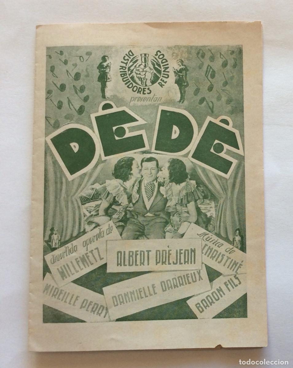Cine: PROGRAMA DOBLE SIN CINE IMPRESO DED&Eacute; DANIELLE DARRIEUX ALBERT PREJEAN - Foto 3