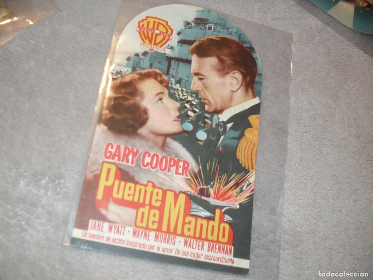 Cine: PROGRAMA DE MANO,TROQUELADO,CON TEXTO PUBLICITARIO,PUENTE DE MANDO,CON GARY COOPER - Foto 1