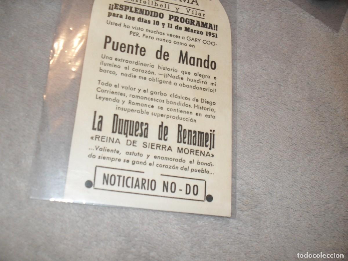Cine: PROGRAMA DE MANO,TROQUELADO,CON TEXTO PUBLICITARIO,PUENTE DE MANDO,CON GARY COOPER - Foto 2