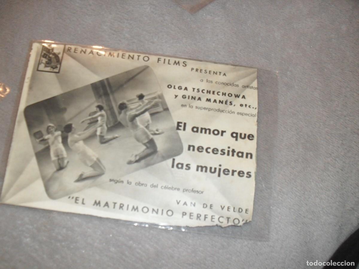  Flyers Publicitaires de films Anciens: PROGRAMA DE MANO,DOBLE Y GRANDE,CON TEXTO PUBLICITARIO,EL AMOR QUE NECESITAN LAS MUJERES,CON GINA M