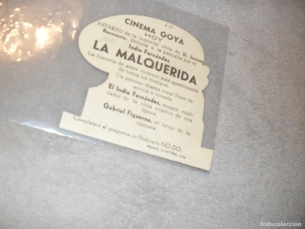 Cine: PROGRAMA DE MANO,TROQUELADO,CON TEXTO PUBLICITARIO,LA MALQUERIDA,CON DOLORES DEL RIO - Foto 2