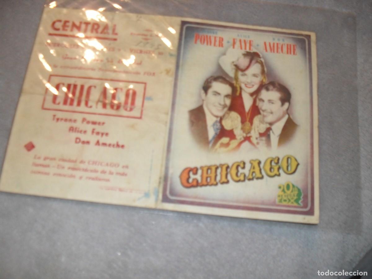Cine: PROGRAMA DE MANO DOBLE,CON TEXTO PUBLICITARIO:CHICAGO,CON TYRONE POWER - Foto 1