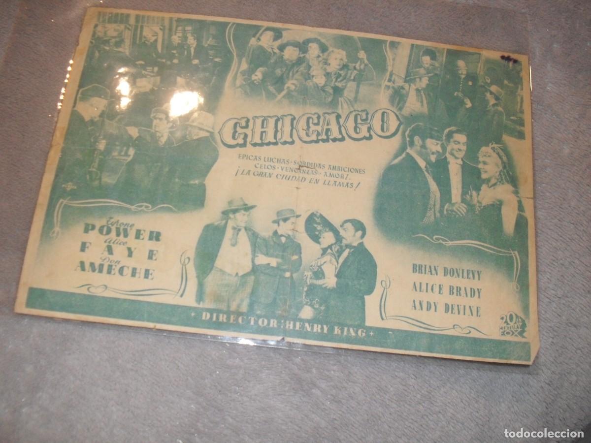 Cine: PROGRAMA DE MANO DOBLE,CON TEXTO PUBLICITARIO:CHICAGO,CON TYRONE POWER - Foto 2