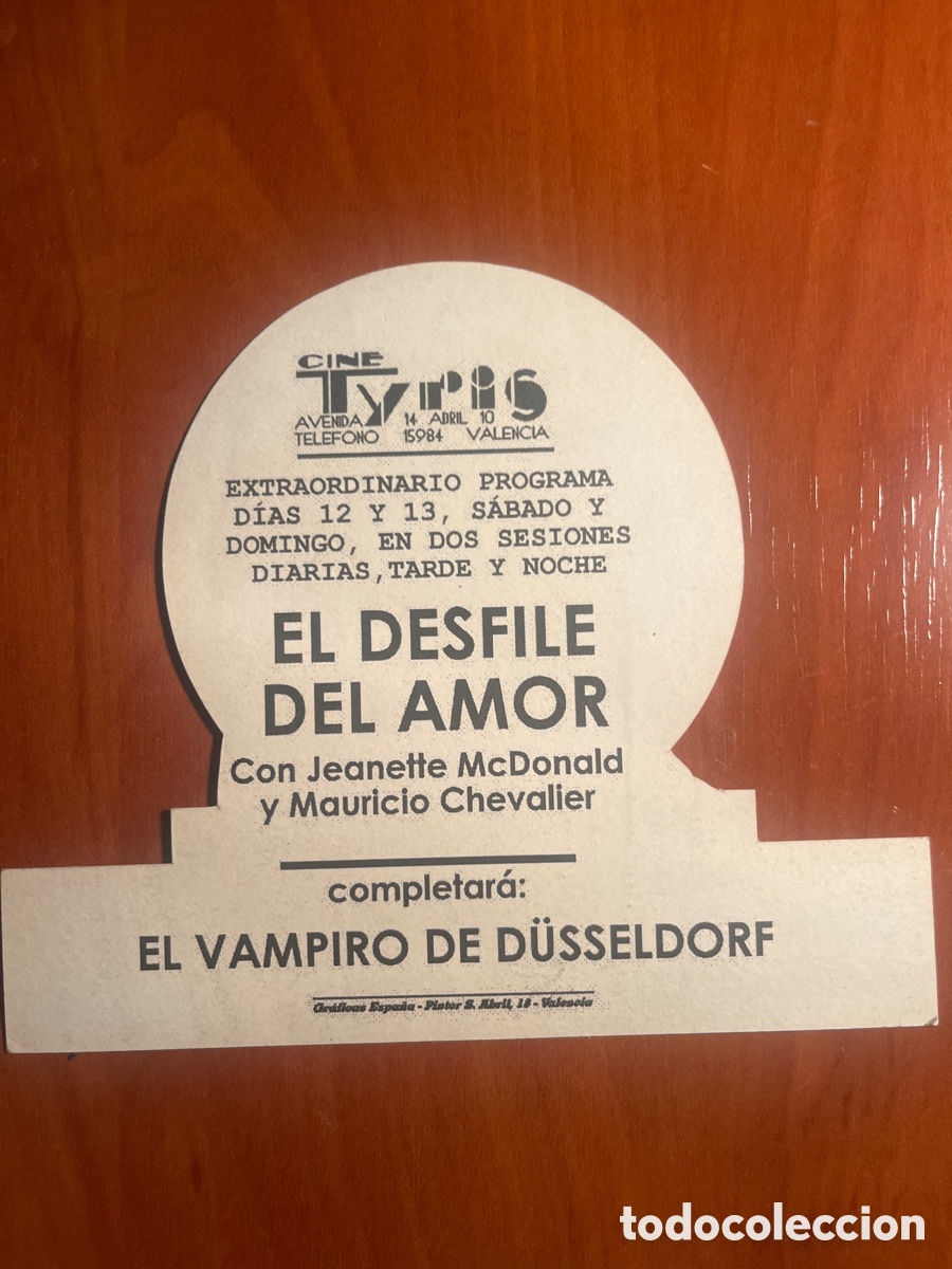 Cine: PROGRAMA EL DESFILE DEL AMOR, JESNETTE MAC DONALD, (PARAMOUNT), FASCIMIL!!! - Foto 2