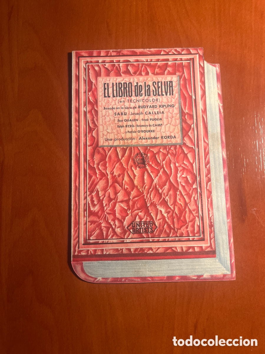 Cine: PROGRAMA EL LIBRO DE LA SELVA, DOBLE, RUDYARD KIPLING, (UNITED ARTIST), ORIGINAL!!! - Foto 1