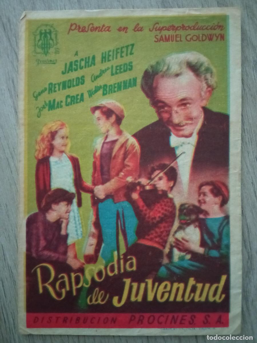  Flyers Publicitaires de films Anciens: RAPSODIA DE JUVENTUD, ROYAL CINEMA, PICASENT, VALENCIA