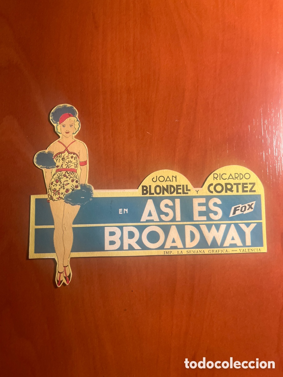 Cine: PROGRAMA AS&Iacute; ES BROADWAY, JOAN BLONDELL, (FOX), FASCIMIL!!! - Foto 1