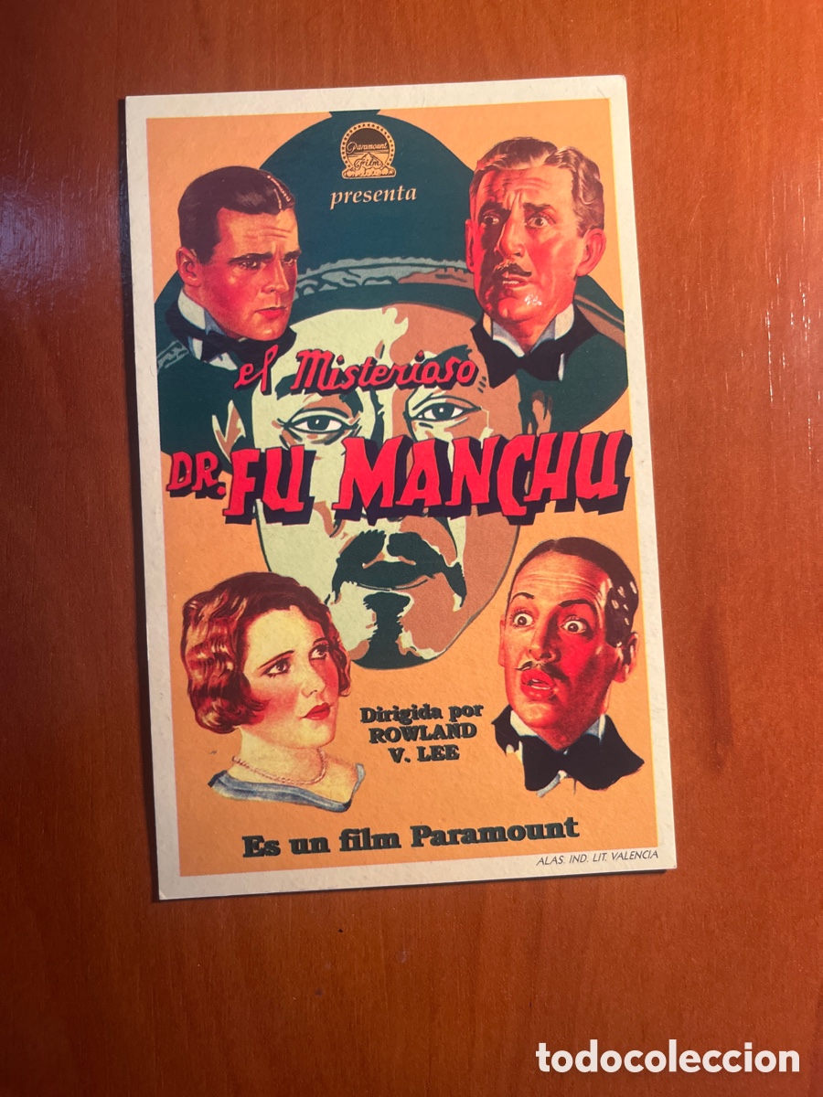 Cine: PROGRAMA EL MISTERIO DE FU MANCHU, (PARAMOUNT FILMS), FASCIMIL!!! - Foto 1