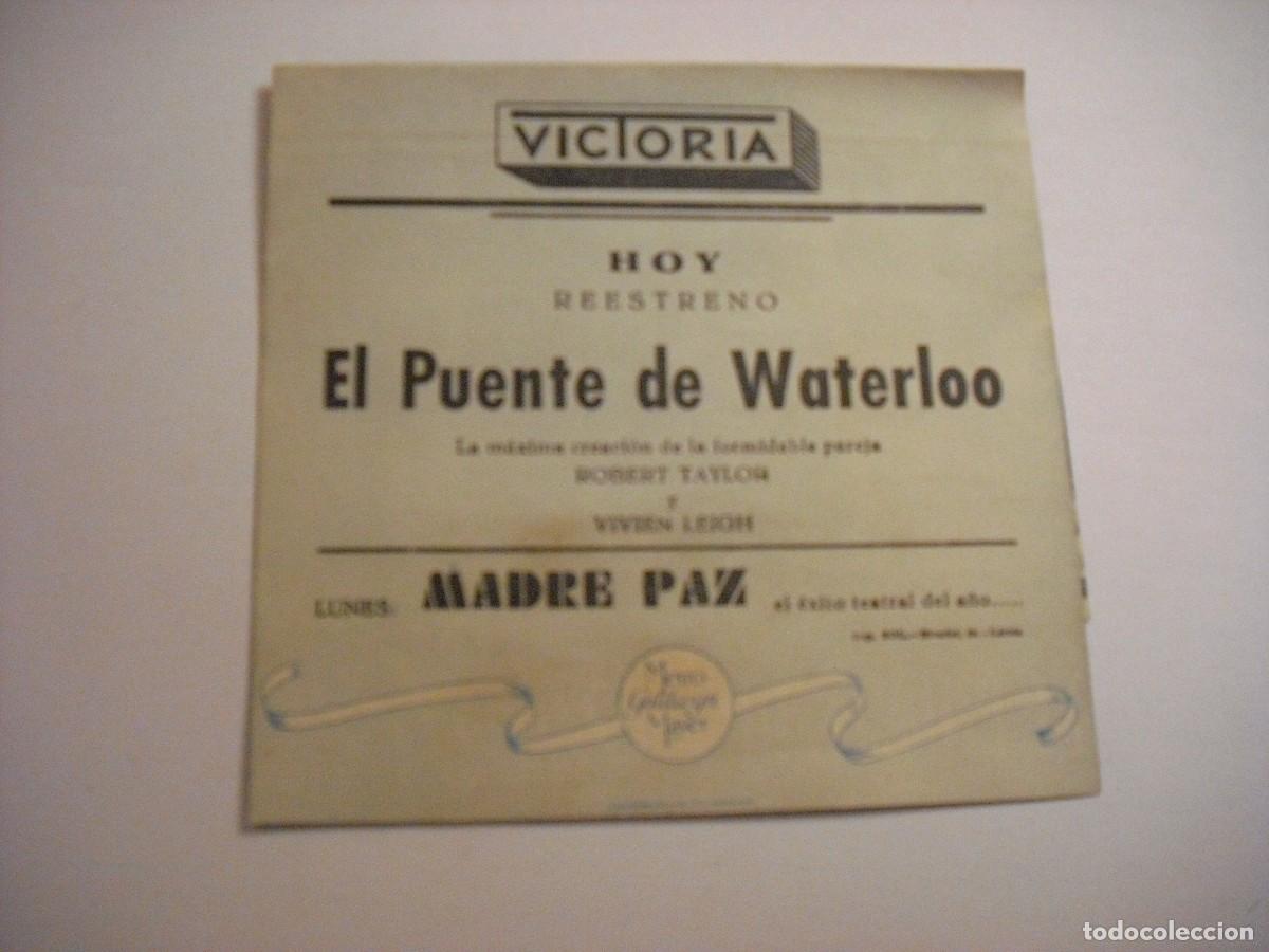 Cine: EL PUENTE DE WATERLOO , PROGRAMA DOBLE CON PUBLICIDAD - Foto 2