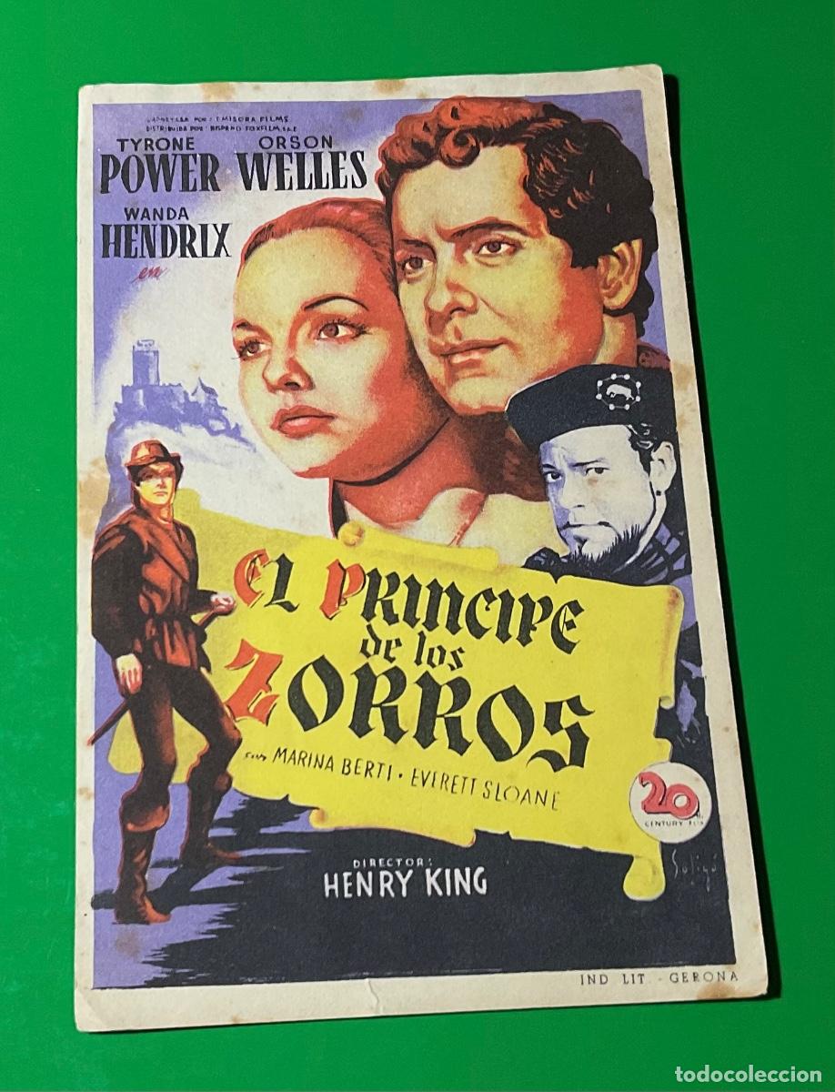  Flyers Publicitaires de films Anciens: FOLLETO DE MANO EL PR&Iacute;NCIPE DE LOS ZORROS.T POWER. SIN PUBLICIDAD