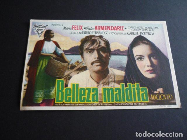 Cine: BELLEZA MALDITA PROGRAMA DE MANO SIN PUBLICIDAD - Foto 1