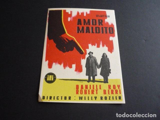 Cine: AMOR MALDITO PROGRAMA DE MANO SIN PUBLICIDAD - Foto 1