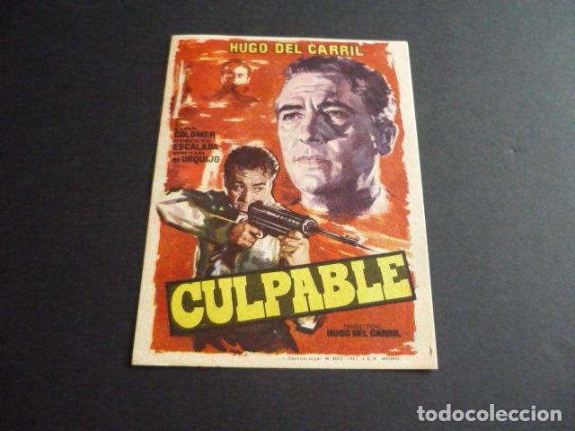 Cine: CULPABLE PROGRAMA DE MANO SIN PUBLICIDAD - Foto 1