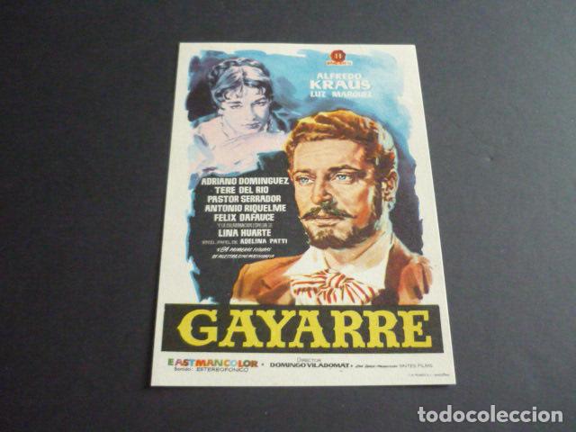 Cine: GAYARRE PROGRAMA DE MANO SIN PUBLICIDAD - Foto 1