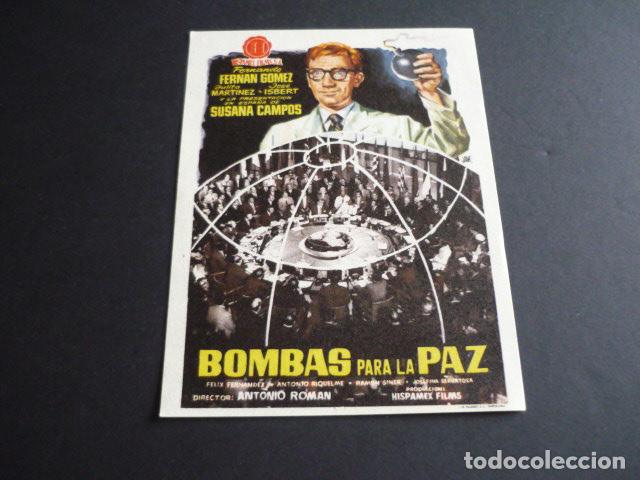 Cine: BOMBAS PARA LA PAZ PROGRAMA DE MANO SIN PUBLICIDAD - Foto 1