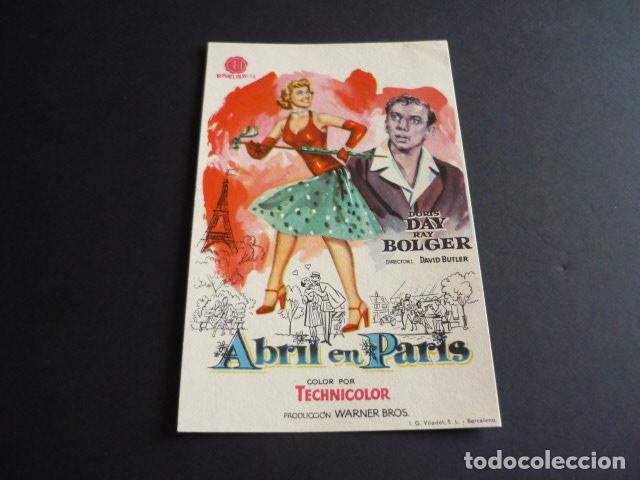 Cine: ABRIL EN PARIS PROGRAMA DE MANO SIN PUBLICIDAD - Foto 1