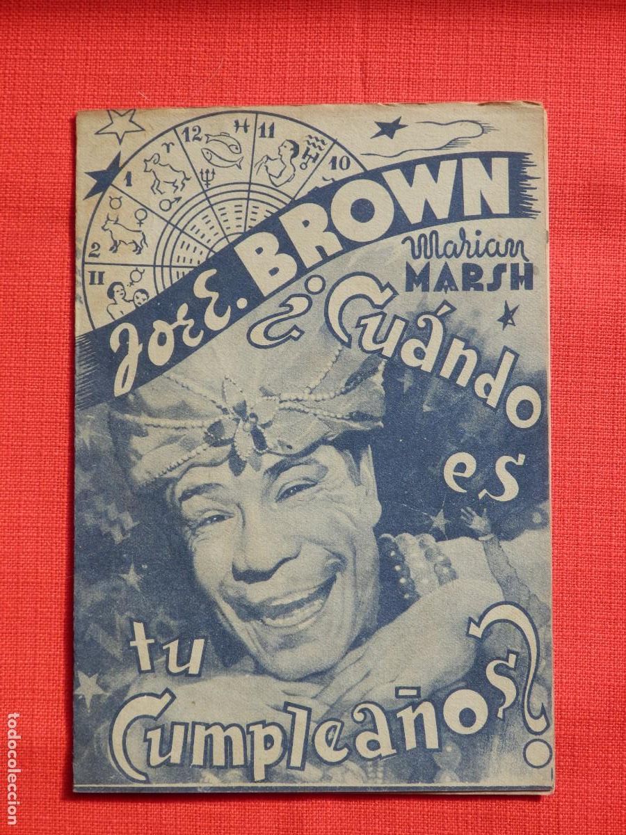 Cine: &iquest; CUANDO ES TU CUMPLEA&Ntilde;OS ? JOE E BROWN, IMPECABLE PROGRAMA DOBLE 1942 CON PUBLICIDAD BERGADAN BERGA - Foto 1