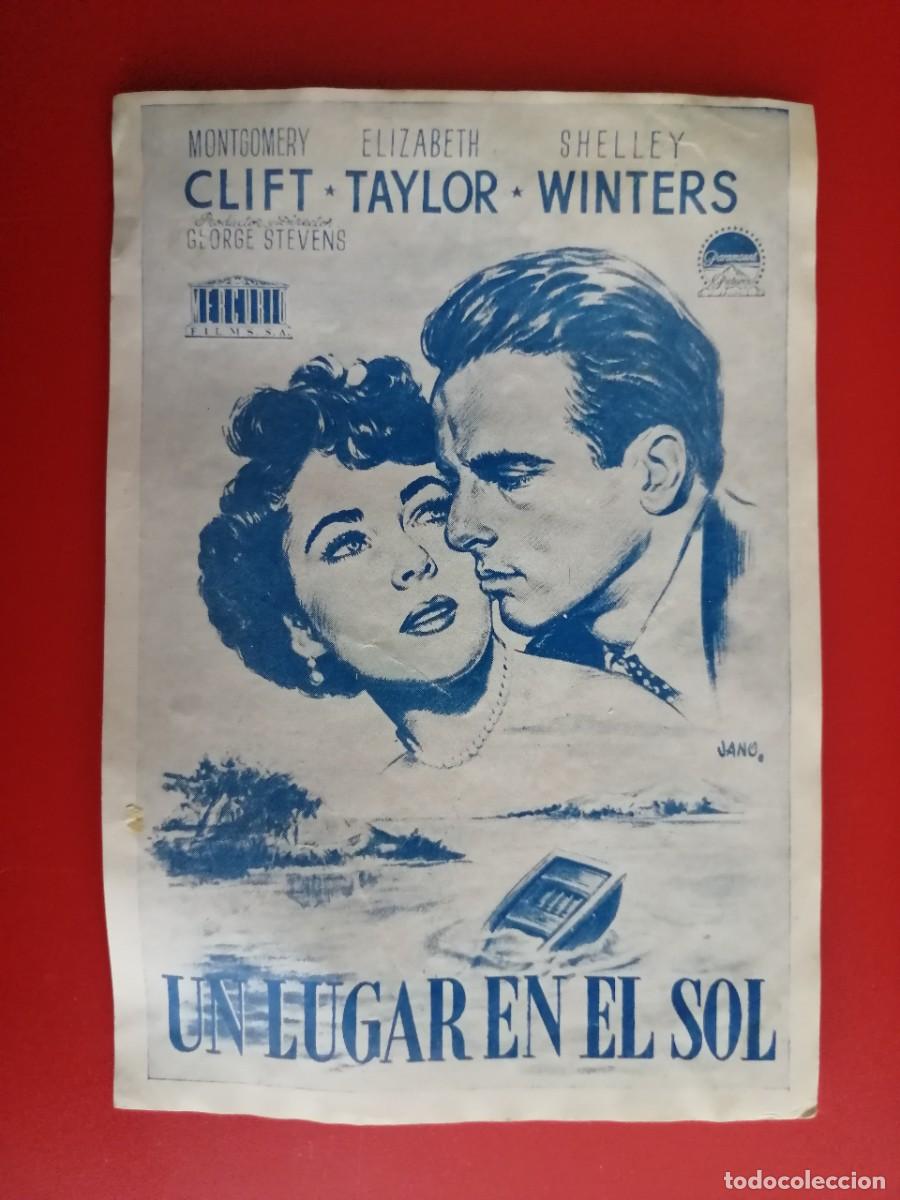 Cine: CINE. FOLLETO DE MANO. UN LUGAR EN EL SOL. ENVIO INCLUIDO