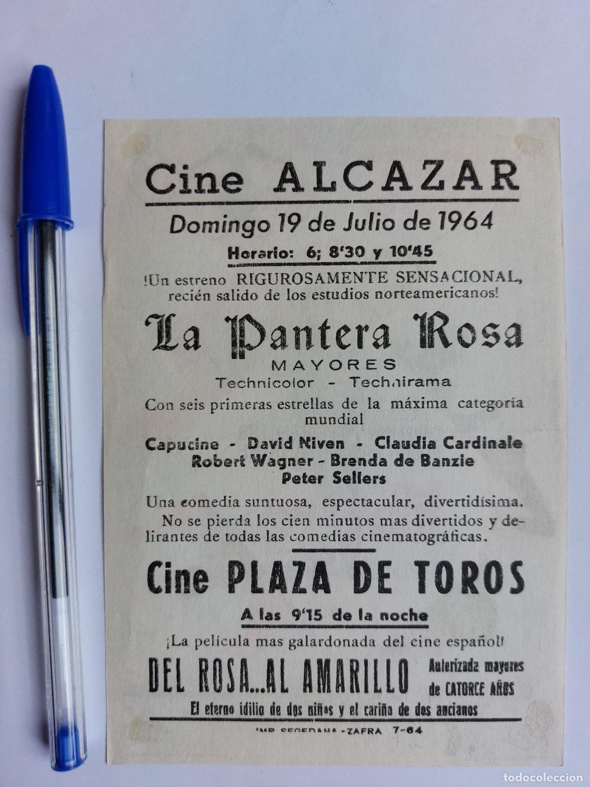Cine: LA PANTERA ROSA * PROGRAMA DE MANO * PETER SELLERS * PUBLICIDAD EN TRASERA - Foto 2