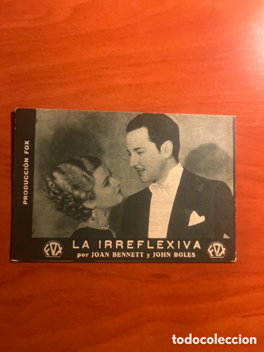 Cine: PROGRAMA LA IRREFLEXIVA, JOAN BENNET Y JOHN BOLES, (PRODUCCION FOX EN ESPA&Ntilde;OL) - Foto 1