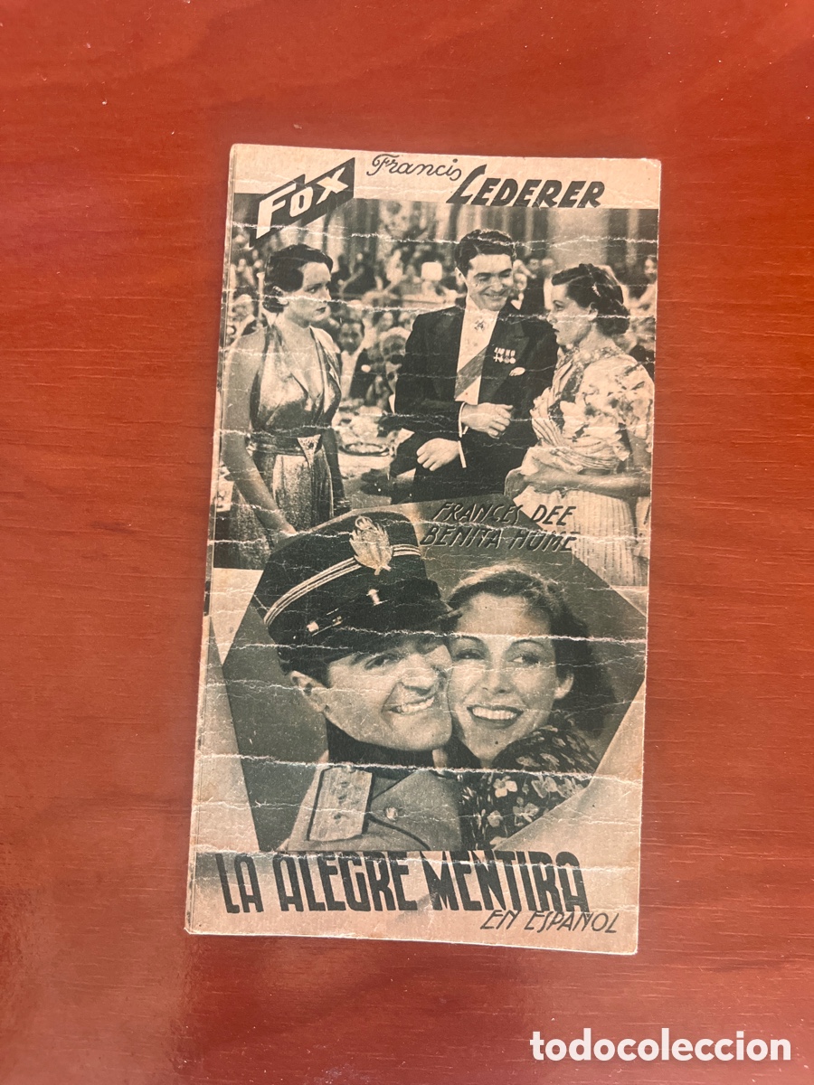 Cine: PROGRAMA LA ALEGRE MENTIRA, FRANCIS LEDERER, (PRODUCCION FOX EN ESPA&Ntilde;OL) - Foto 1