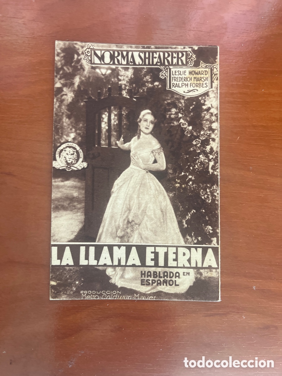 Cine: PROGRAMA LA LLAMA ETERNA, NORMA SHEARER, (METRO GOLDWYN MAYER) - Foto 1