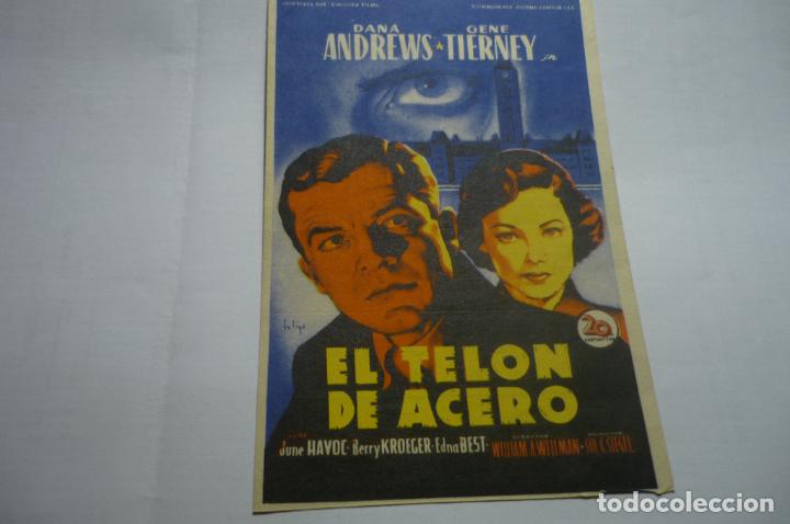 Cinema: programa el telon de acero.-dana andrews .-publicidad teatro liceo.-santo&ntilde;a??