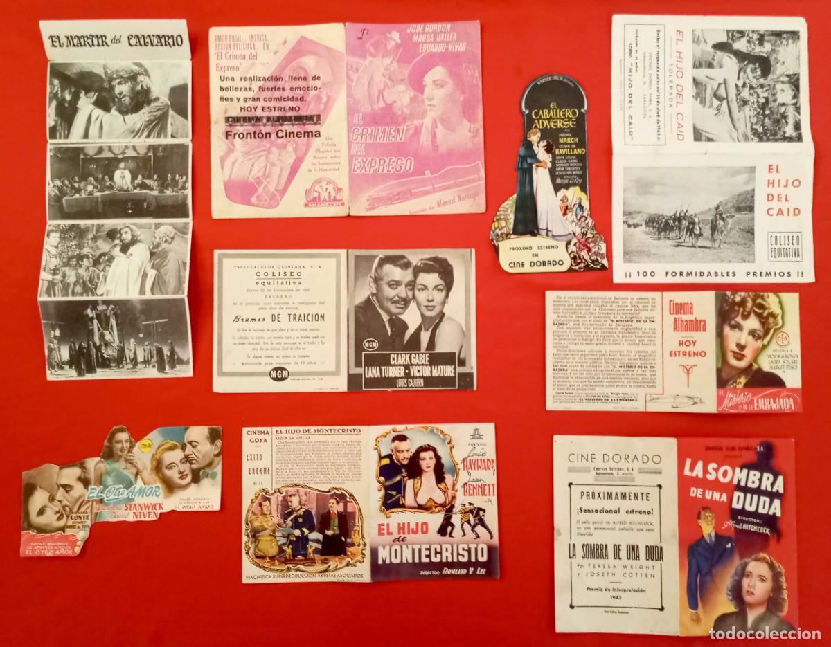 Cine: LOTE DE 9 PROGRAMAS DE CINE MUY ANTIGUOS. - Foto 1