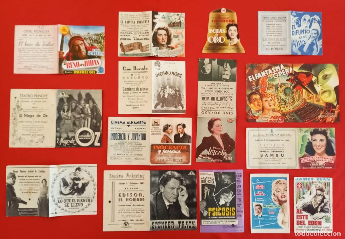 Cine: LOTE DE 15 PROGRAMAS DE CINE MUY ANTIGUOS. - Foto 1