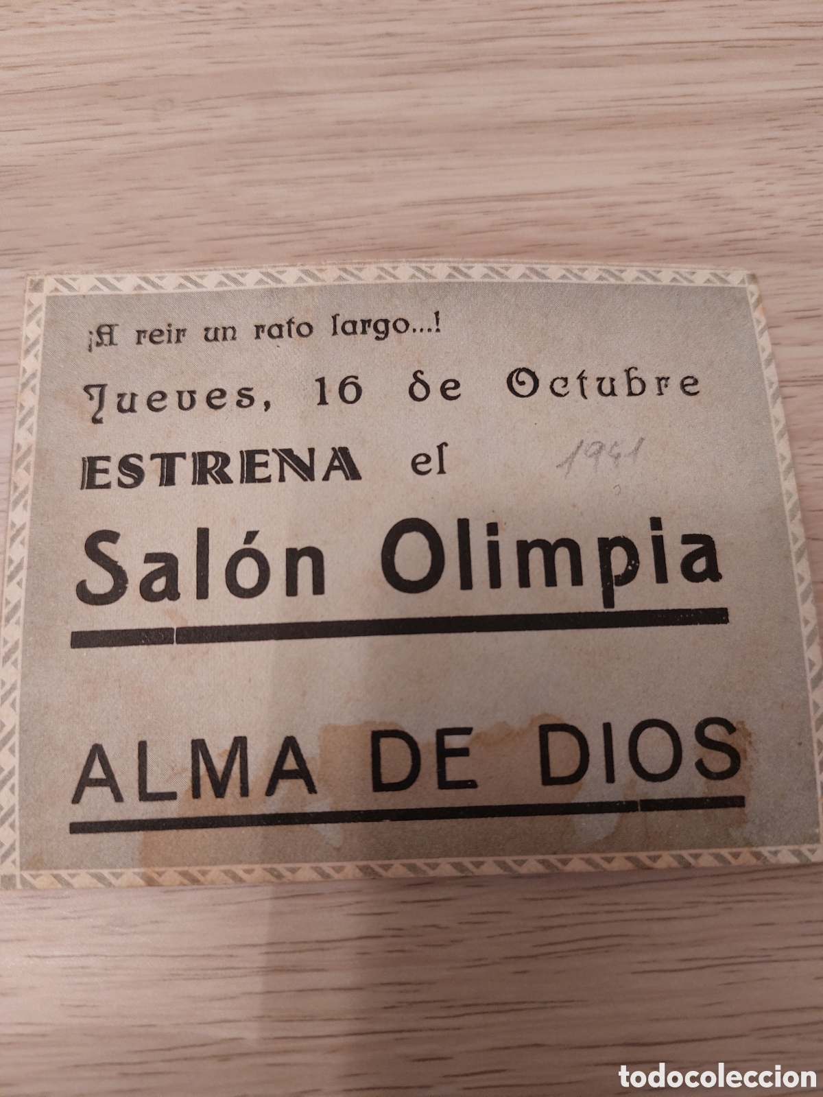 Cine: Programa doble Alma de Dios, Amparito Rivelles Publicidad Sal&oacute;n Olimpia - Foto 3