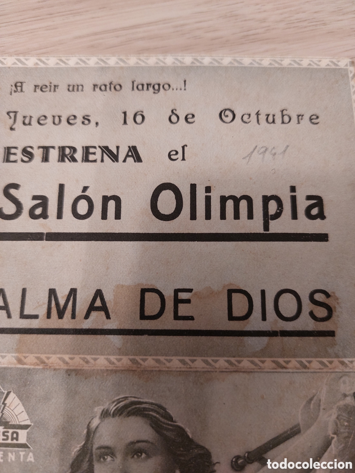 Cine: Programa doble Alma de Dios, Amparito Rivelles Publicidad Sal&oacute;n Olimpia - Foto 4