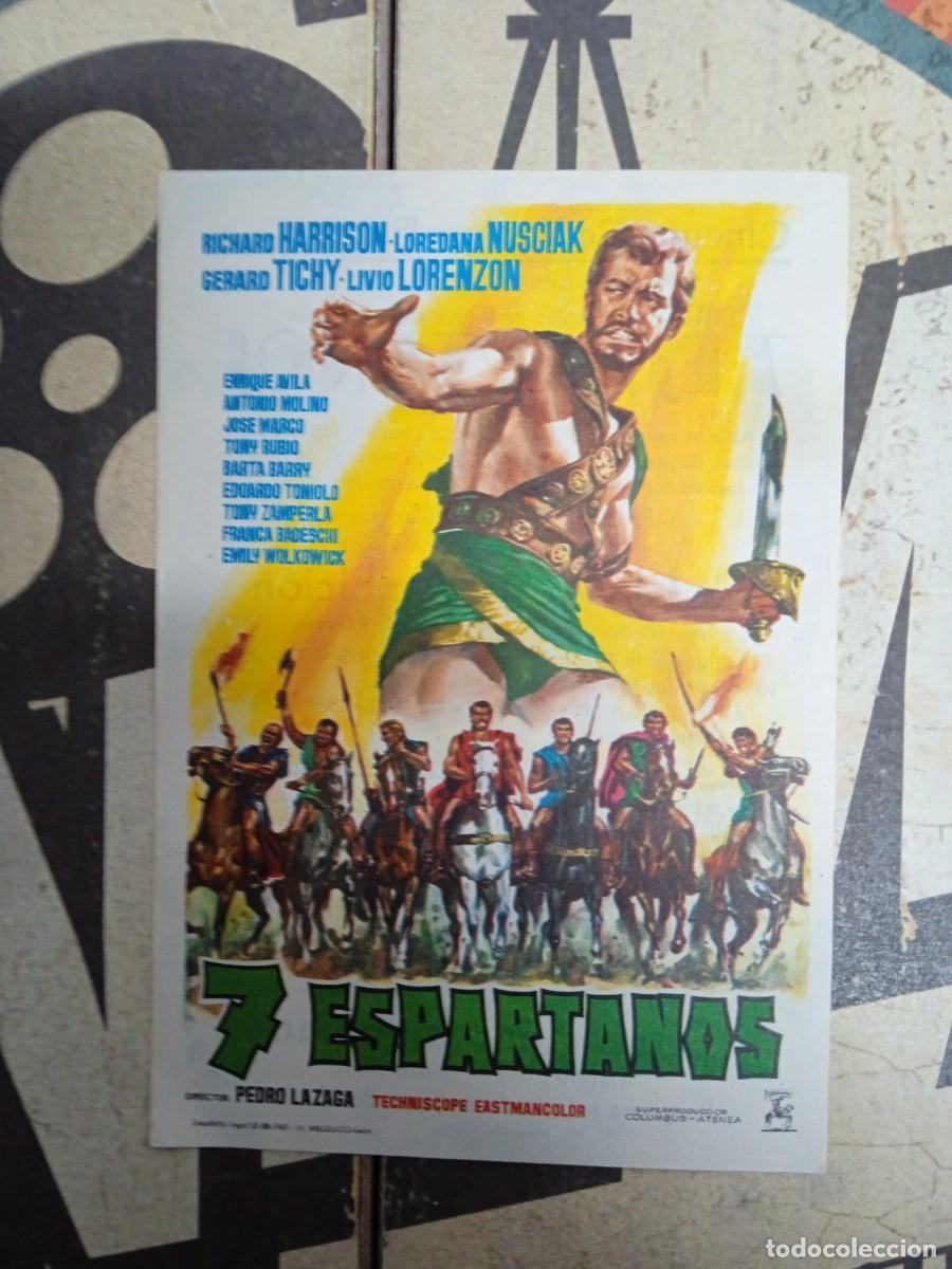  Flyers Publicitaires de films Anciens: 7 Espartanos con publicidad Cinema Cervantes Elda